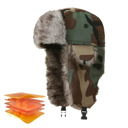 Warm Trapper Hat with Camouflage Pattern - Image 5