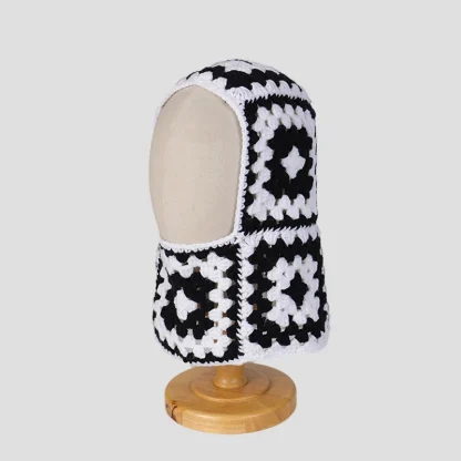 Knitted Aviator Hat with Tribal Pattern - Image 8