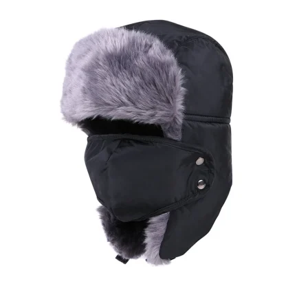 Warm Faux Fur Trapper Hat with Mask