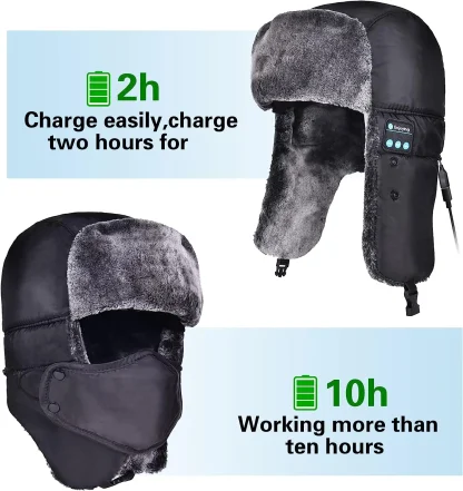 Windproof and Waterproof Ushanka with Bluetooth - Image 4