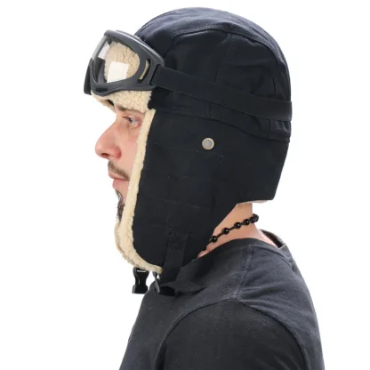 Ear Flap Aviator Hat with Goggles - Image 3