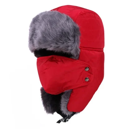 Warm Faux Fur Trapper Hat with Mask - Image 8