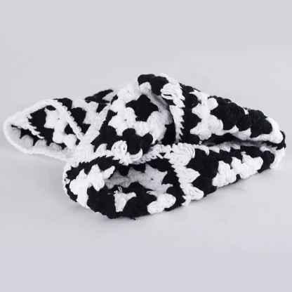 Knitted Aviator Hat with Tribal Pattern - Image 7