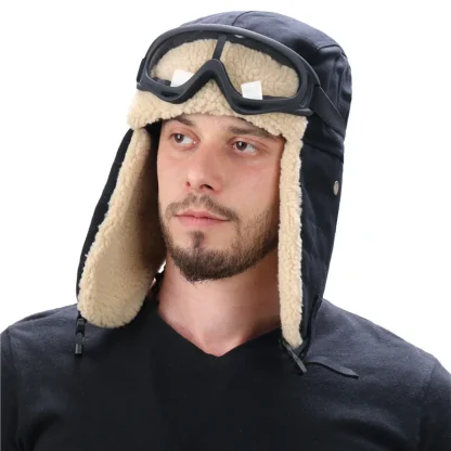 Ear Flap Aviator Hat with Goggles