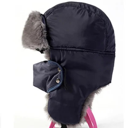 Warm Faux Fur Trapper Hat with Mask - Image 9