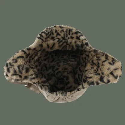 Reversible Trapper Hat with Leopard Pattern - Image 4