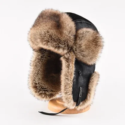 Windproof Warm Ushanka with Faux Leather