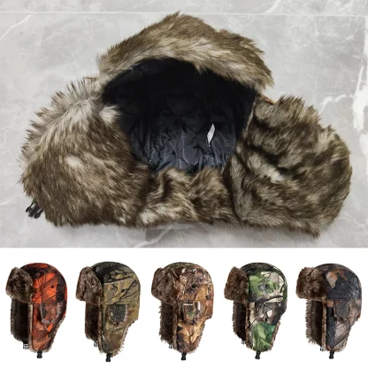 Printed Camouflage Cozy Trapper Hat - Image 3