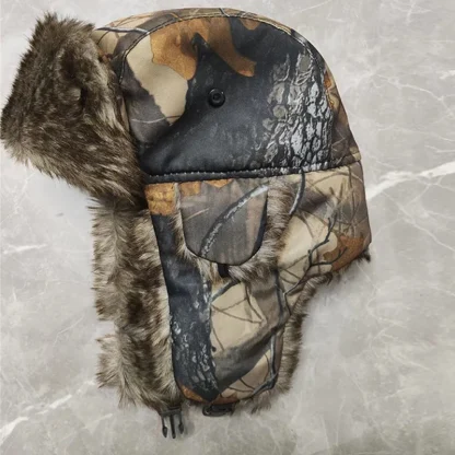 Printed Camouflage Cozy Trapper Hat - Image 4