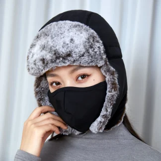 Faux Fur Warm Ushanka with Mask