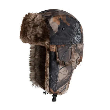 Printed Camouflage Cozy Trapper Hat